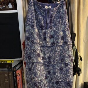 American Eagle Outfitters Floral Layered Dress - Purple, Blue, and White